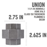 STZ Industries 1-1/4 in. FIP each X 1-1/4 in. D FIP Black Malleable Iron Union