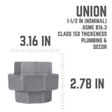 STZ Industries 1-1/2 in. FIP each X 1-1/2 in. D FIP Black Malleable Iron Union