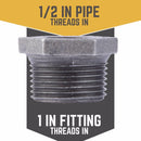 STZ Industries 1 in. MIP each X 1/2 in. D FIP Black Malleable Iron Hex Bushing