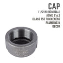 STZ Industries 1-1/2 in. FIP each Black Malleable Iron Cap