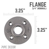 STZ Industries 3/4 in. FIP each Black Malleable Iron Floor Flange