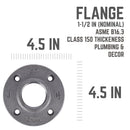 STZ Industries 1-1/2 in. FIP each Black Malleable Iron Floor Flange
