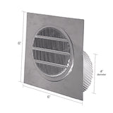 Deflect-O 4 in. W X 4 in. L Silver Aluminum Eave Vent