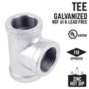 STZ Industries 1/8 in. FIP each X 1/8 in. D FIP 1/8 in. D FIP Galvanized Malleable Iron Tee