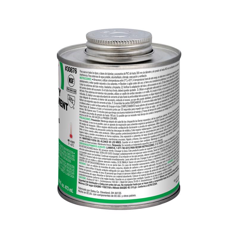 Oatey Heavy Duty Clear Cement For PVC 16 oz