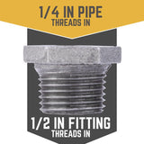 STZ Industries 1/2 in. MIP each X 1/4 in. D FIP Black Malleable Iron Hex Bushing