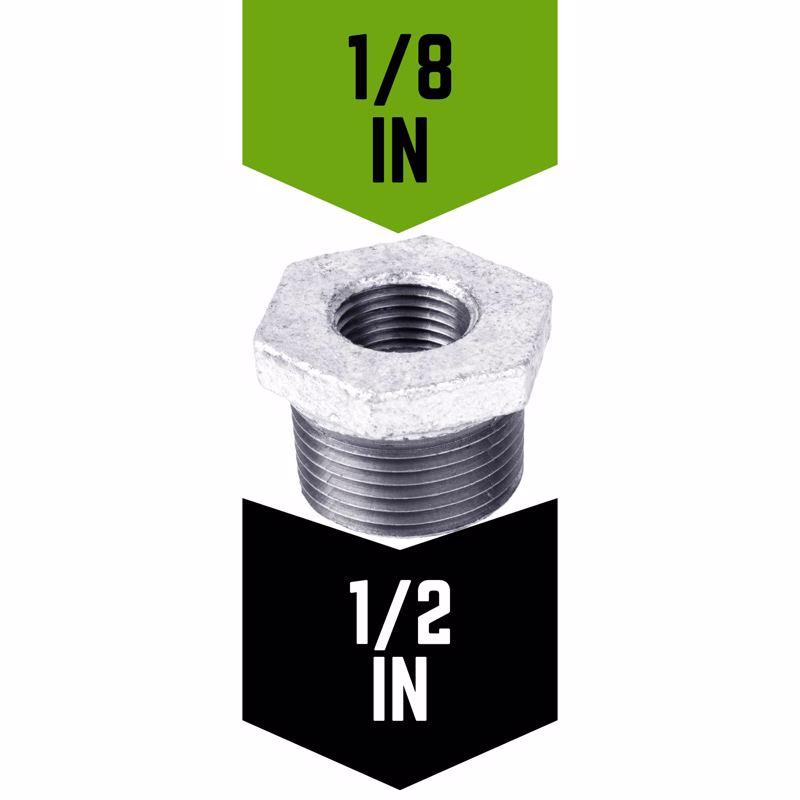STZ Industries 1/2 in. MIP each X 1/8 in. D FIP Galvanized Malleable Iron Hex Bushing