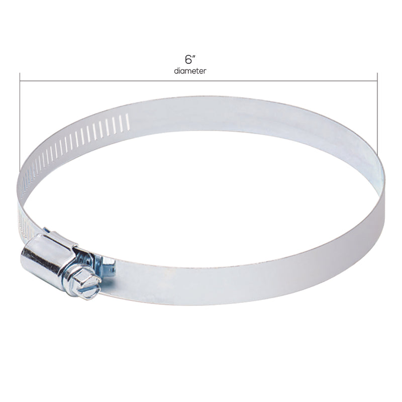 Deflect-O Jordan 6 in to 6 in. White/Silver Worm Drive Clamp Metal Screw