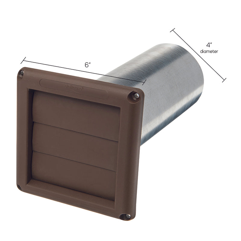 Ace 4 in. W X 6 in. L Brown Plastic Dryer Vent Hood