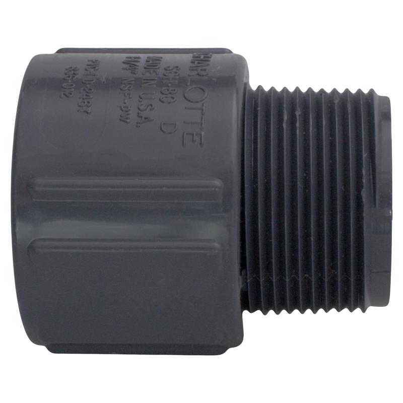 Charlotte Pipe Schedule 80 2 in. Slip X 2 in. D MPT PVC Pipe Adapter 1 pk