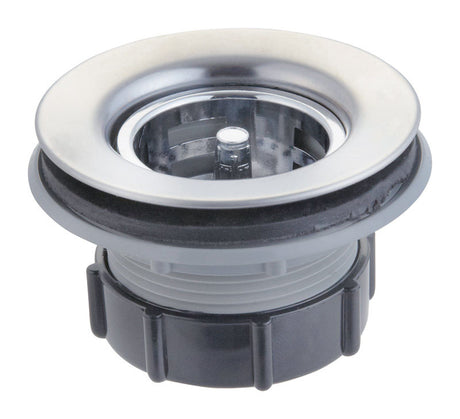 Ace 2-1/2 in. D Chrome Stainless Steel Bar Sink Strainer Basket Silver