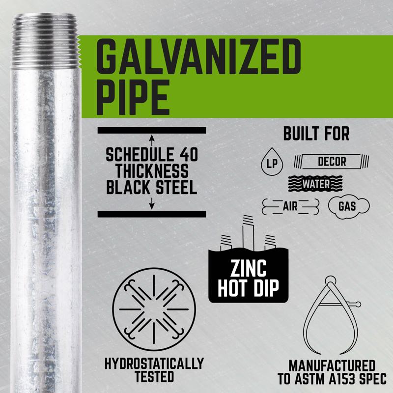 STZ Industries 1/4 in. MIP each Galvanized Steel 4-1/2 in. L Nipple