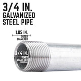 STZ Industries 3/4 in. MIP each X 3/4 in. D MIP Galvanized Steel 3-1/2 in. L Nipple
