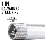 STZ Industries 1 in. MIP each X 1 in. D MIP Galvanized Steel Close Nipple