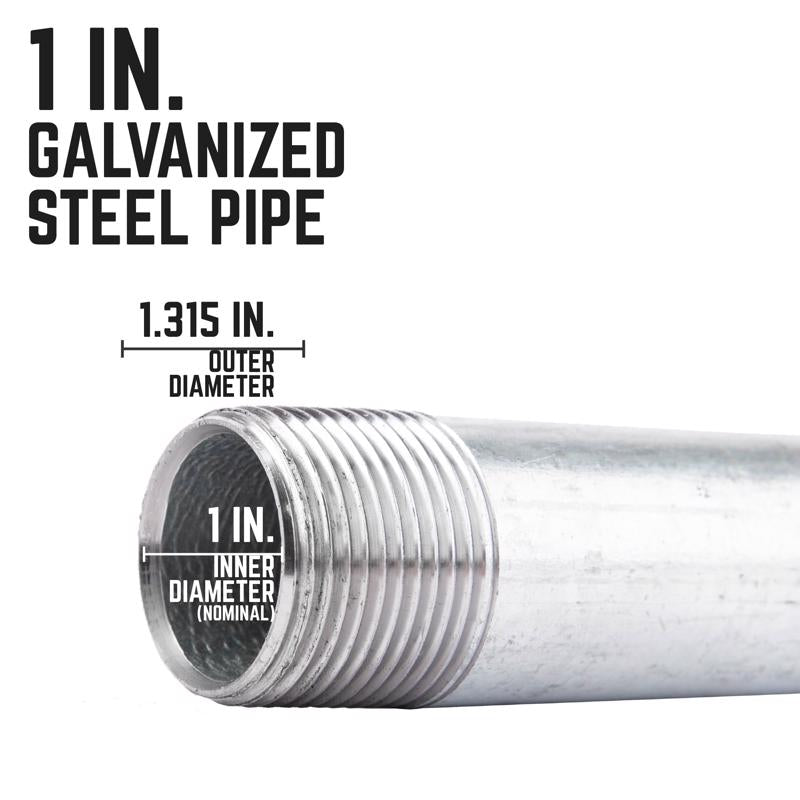 STZ Industries 1 in. MIP each X 1 in. D MIP Galvanized Steel 2 in. L Nipple