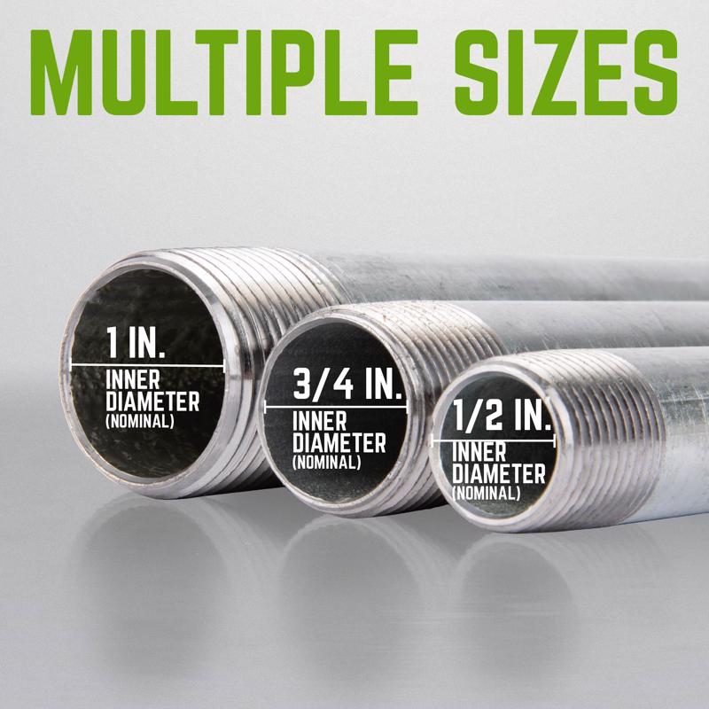 STZ Industries 1 in. MIP each X 1 in. D MIP Galvanized Steel 8 in. L Nipple