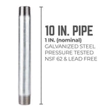 STZ Industries 1 in. MIP each X 1 in. D MIP Galvanized Steel 10 in. L Nipple
