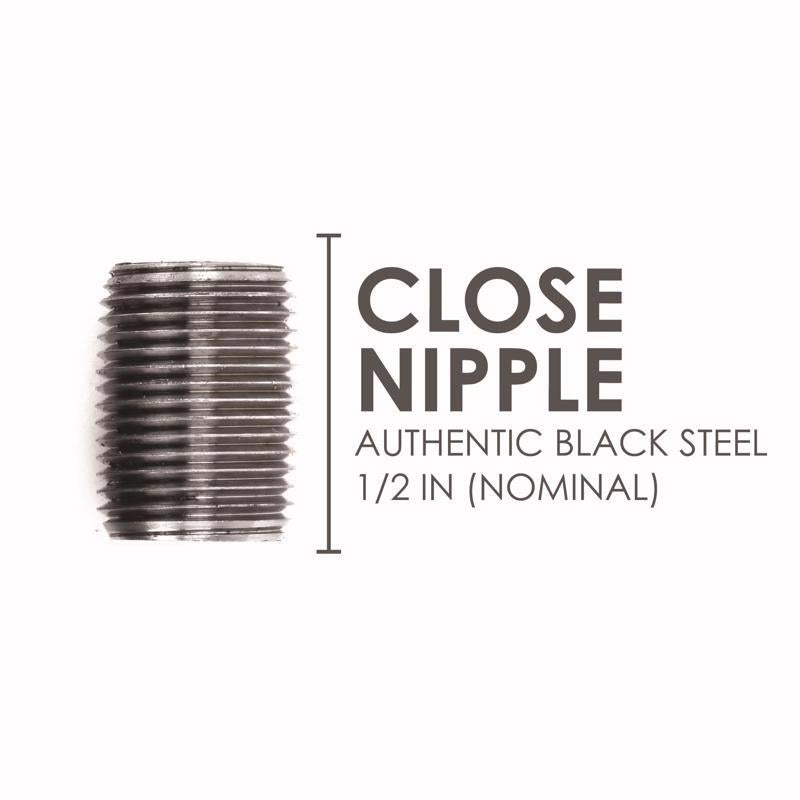 STZ Industries 1/2 in. MIP each X 1/2 in. D MIP Black Steel Close Nipple