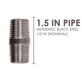 STZ Industries 1/2 in. MIP each X 1/2 in. D MIP Black Steel 1-1/2 in. L Nipple
