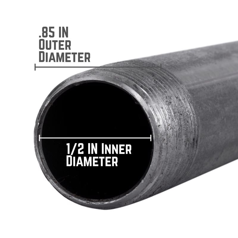 STZ Industries 1/2 in. MIP each X 1/2 in. D MIP Black Steel 1-1/2 in. L Nipple