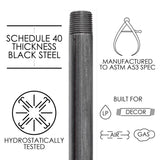 STZ Industries 1/2 in. MIP each X 1/2 in. D MIP Black Steel 9 in. L Nipple
