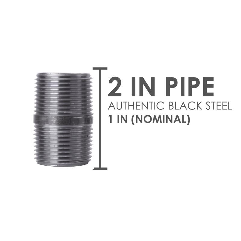 STZ Industries 1 in. MIP each X 1 in. D MIP Black Steel 2 in. L Nipple