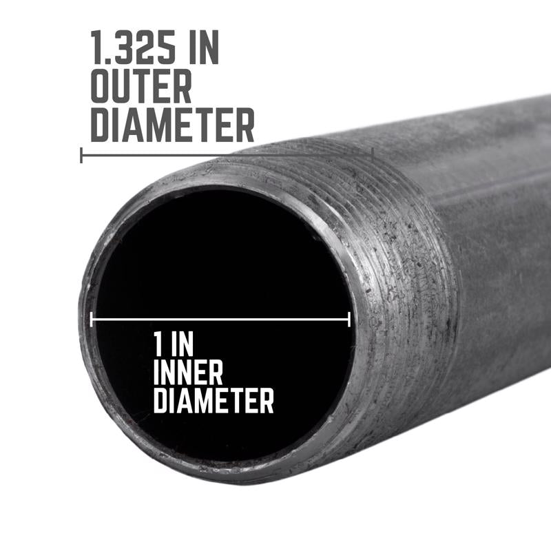 STZ Industries 1 in. MIP each X 1 in. D MIP Black Steel 2-1/2 in. L Nipple