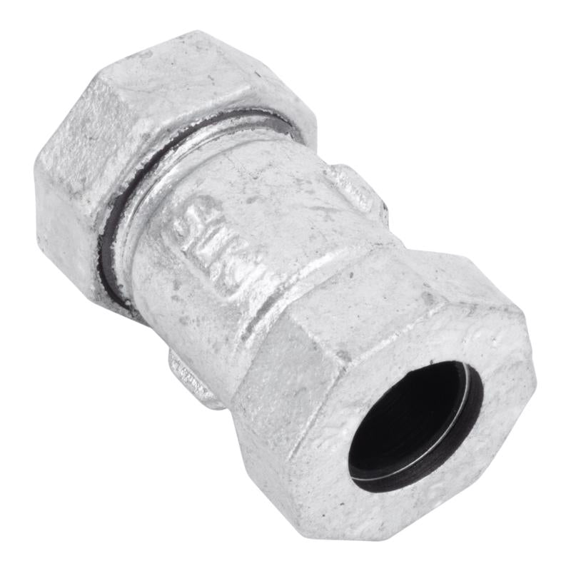 STZ Industries 1/2 in. Compression X 1/2 in. D Compression Galvanized Malleable Iron 3 in. L Couplin