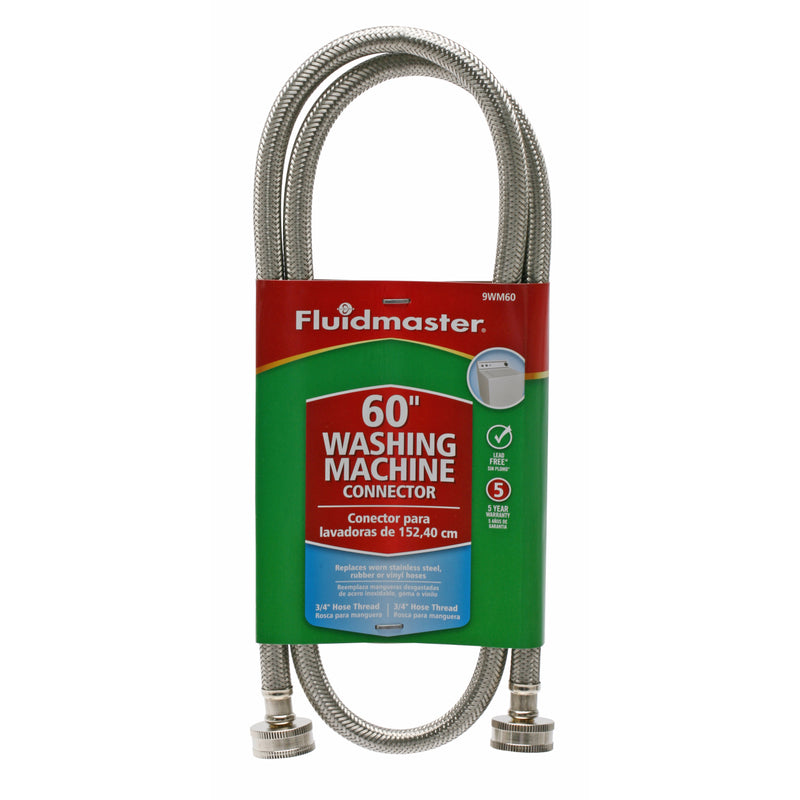 Fluidmaster 3/4 in. Hose X 3/4 in. D Hose 60 in. Stainless Steel Washing Machine Supply Line