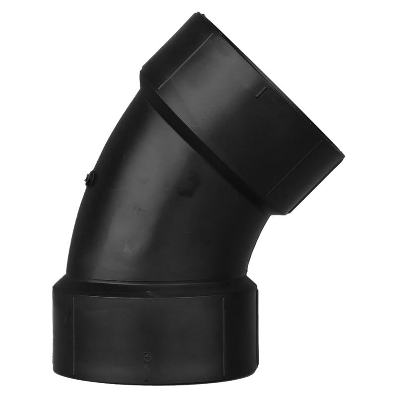 Charlotte Pipe 3 in. Hub X 3 in. D Hub ABS 45 Degree Elbow