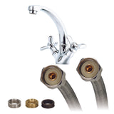 Fluidmaster Universal 1/2 in. FIP Compression 20 in. Braided Stainless Steel Supply Line