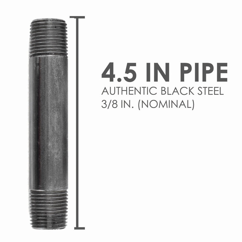 STZ Industries 3/8 in. MIP each X 3/8 in. D MIP Black Steel 4-1/2 in. L Nipple