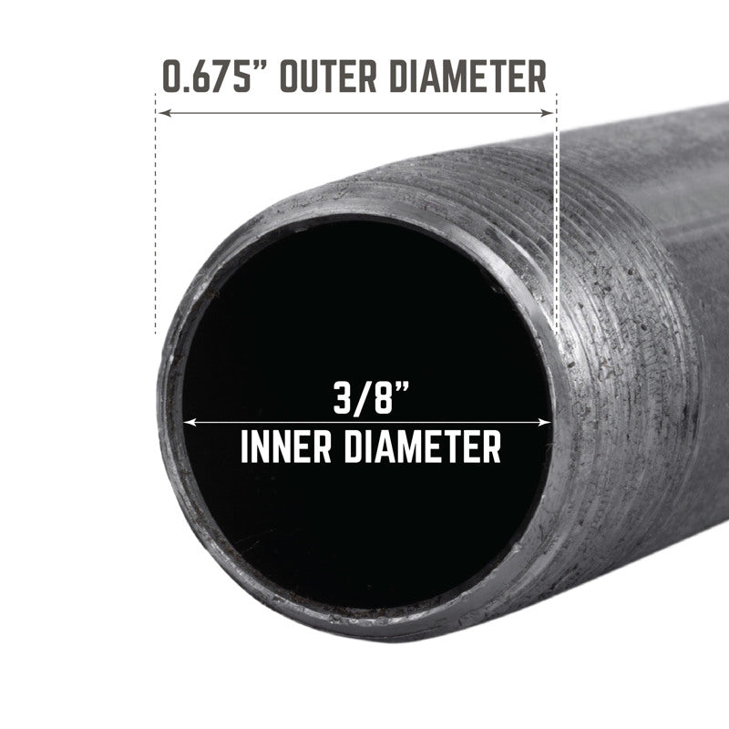 STZ Industries 3/8 in. MIP each X 3/8 in. D MIP Black Steel 4-1/2 in. L Nipple