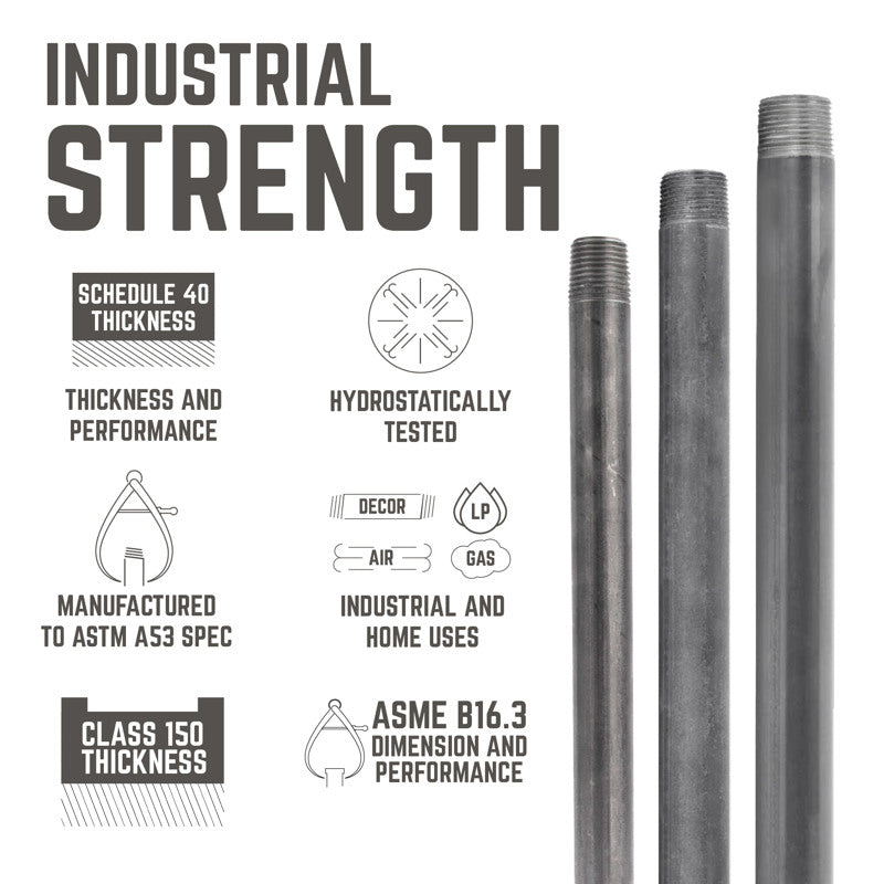 STZ Industries 3/8 in. MIP each X 3/8 in. D MIP Black Steel 4-1/2 in. L Nipple