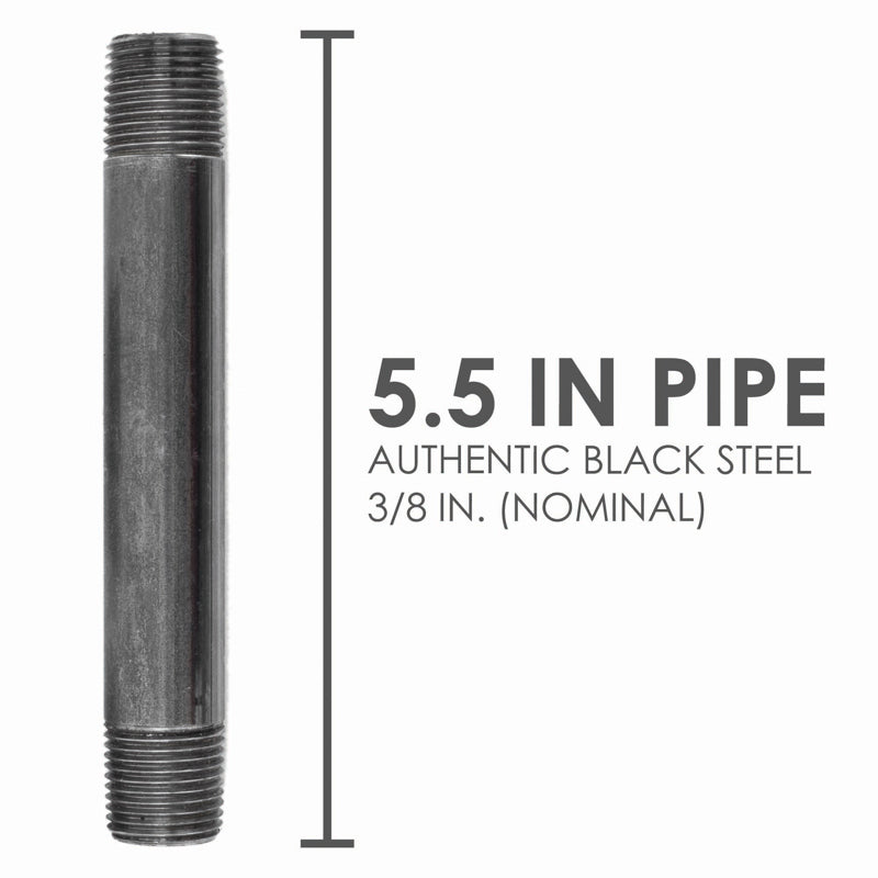 STZ Industries 3/8 in. MIP each X 3/8 in. D MIP Black Steel 5-1/2 in. L Nipple