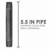 STZ Industries 3/8 in. MIP each X 3/8 in. D MIP Black Steel 5-1/2 in. L Nipple