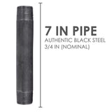 STZ Industries 3/4 in. MIP each X 3/4 in. D MIP Black Steel 7 in. L Nipple
