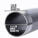 STZ Industries 1-1/4 in. MIP each X 1-1/4 in. D MIP Black Steel 8 in. L Nipple