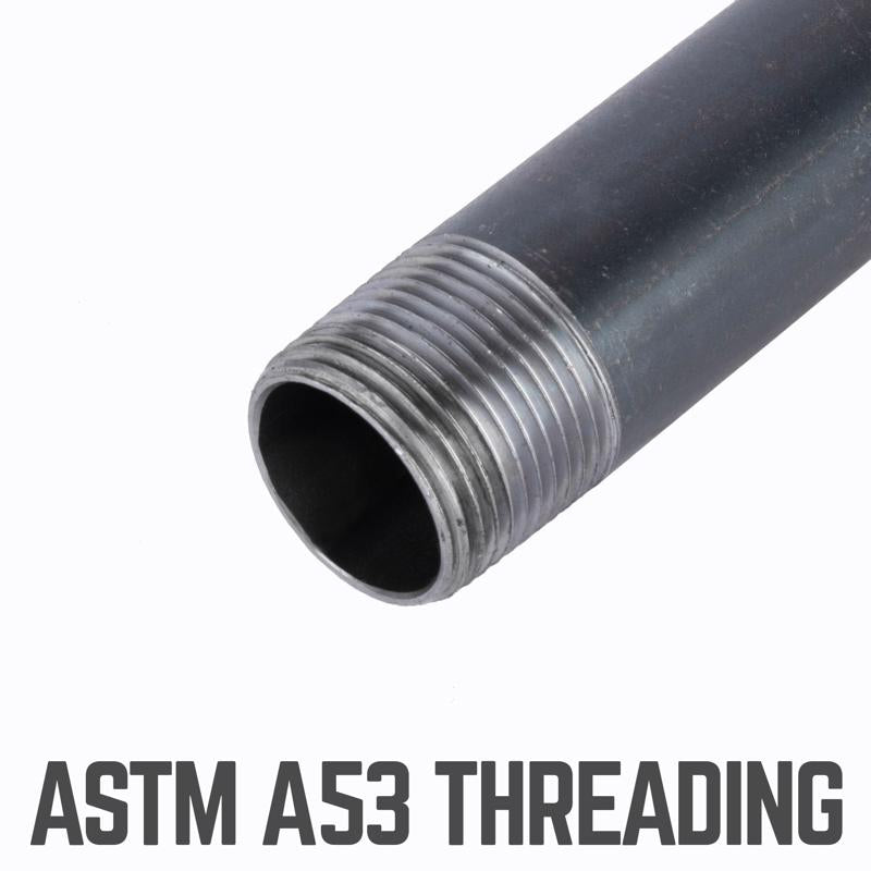 STZ Industries 2 in. MIP each X 2 in. D MIP Black Steel 12 in. L Nipple