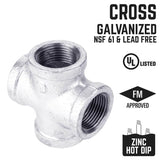 STZ Industries 1/2 in. FIP each X 1/2 in. D FIP 1/2 in. D FIP Galvanized Malleable Iron Cross