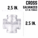 STZ Industries 3/4 in. FIP each X 3/4 in. D FIP 3/4 in. D FIP Galvanized Malleable Iron Cross