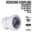 STZ Industries 1/2 in. FIP each X 1/8 in. D FIP Galvanized Malleable Iron Reducing Coupling