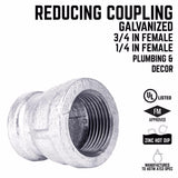 STZ Industries 3/4 in. FIP each X 1/4 in. D FIP Galvanized Malleable Iron Reducing Coupling