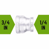 STZ Industries 3/4 in. FIP each X 1/4 in. D FIP Galvanized Malleable Iron Reducing Coupling