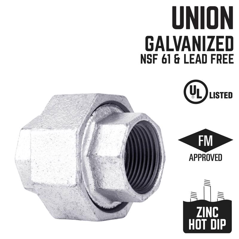 STZ Industries 1/8 in. FIP each X 1/8 in. D FIP Galvanized Malleable Iron Union