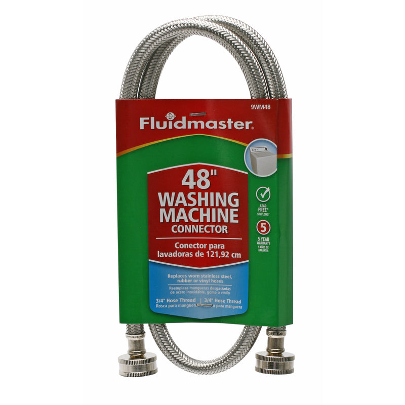 Fluidmaster 3/4 in. Hose X 3/4 in. D Hose 48 in. Stainless Steel Washing Machine Supply Line