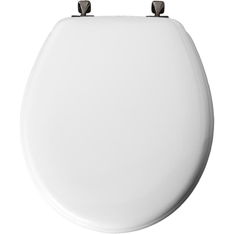 Mayfair by Bemis Edgewater Round White Enameled Wood Toilet Seat