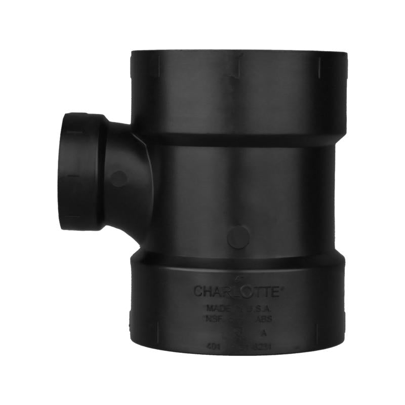 Charlotte Pipe 4 in. Hub X 2 in. D Hub ABS Sanitary Tee