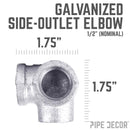 STZ Industries 1/2 in. FIP each X 1/2 in. D FIP 1/2 in. D FIP Galvanized Malleable Iron Side Out Elb