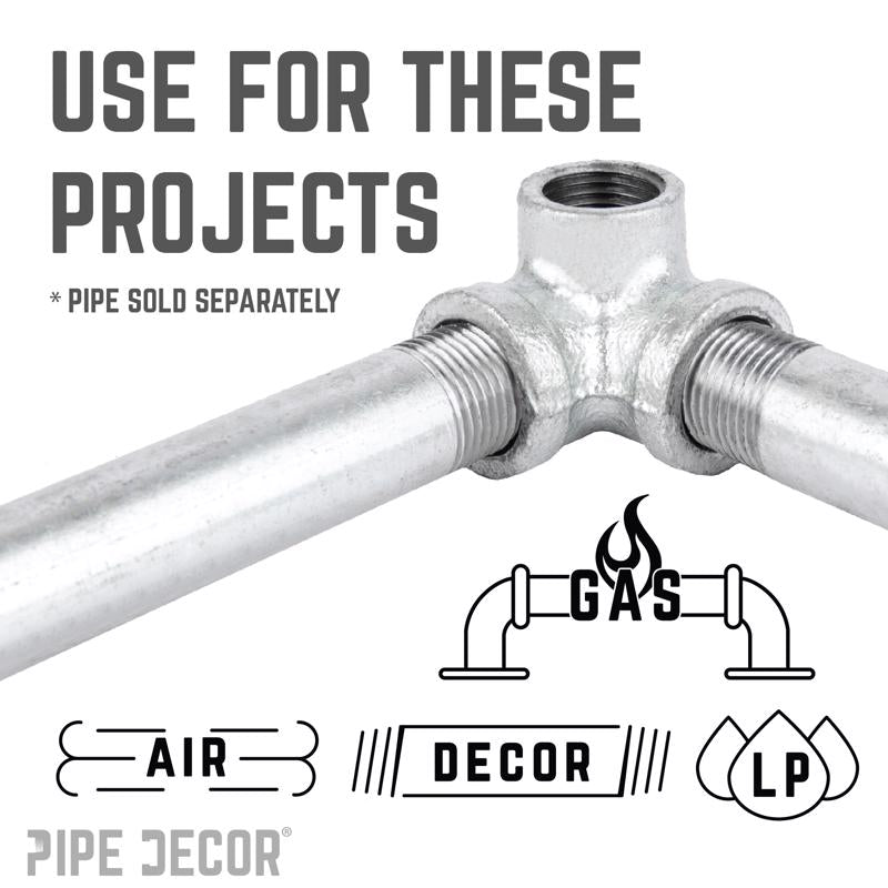 STZ Industries 1/2 in. FIP each X 1/2 in. D FIP 1/2 in. D FIP Galvanized Malleable Iron Side Out Elb